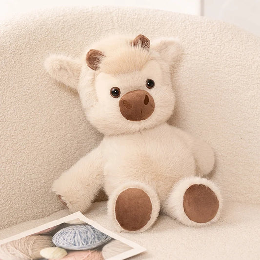 Adorable Highland Cattle Plush Toy 45cm - Huggable Running Cow Stuffed Animal Made with Premium Soft Fabric, Soothing Companion