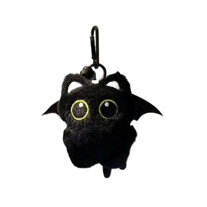 Cute Cartoon Plush Black Cat Keychain Bag Pendant Decoration Kawaii Stuffed Doll Toy Car Keyring Accessories Couples Gift