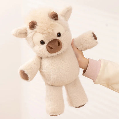 Adorable Highland Cattle Plush Toy 45cm - Huggable Running Cow Stuffed Animal Made with Premium Soft Fabric, Soothing Companion