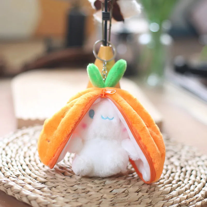 Kawaii Fruit Bunny Plush Toy Cute Carrot Strawberry Turn Into Rabbit Plush Toy Kids Birthday Christmas Gift peluches pequenos