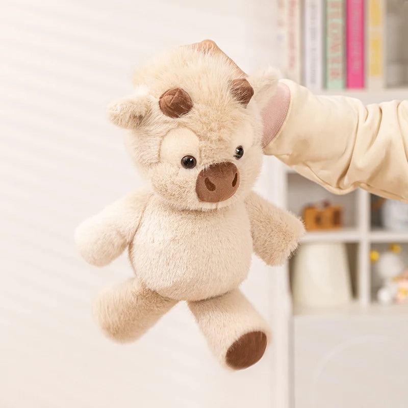 Adorable Highland Cattle Plush Toy 45cm - Huggable Running Cow Stuffed Animal Made with Premium Soft Fabric, Soothing Companion