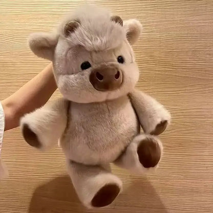 Adorable Highland Cattle Plush Toy 45cm - Huggable Running Cow Stuffed Animal Made with Premium Soft Fabric, Soothing Companion
