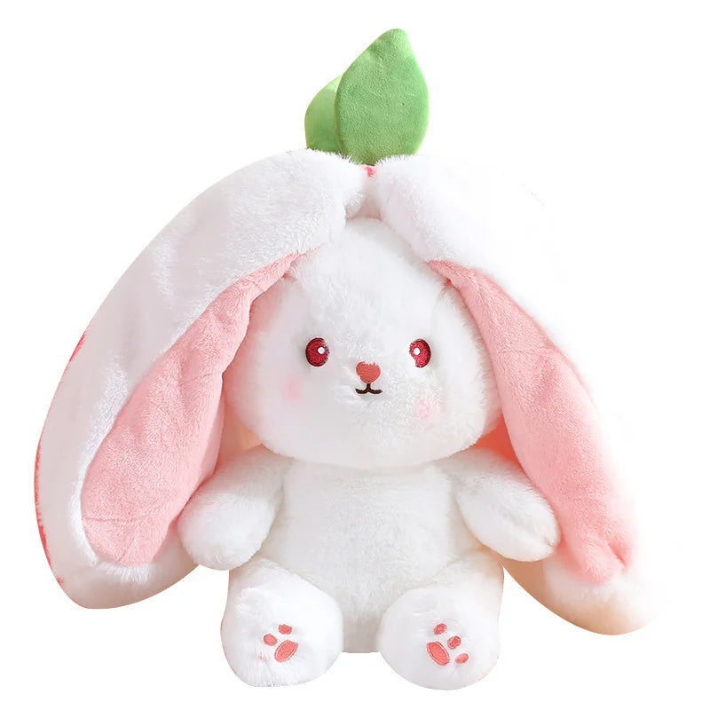 Kawaii Fruit Bunny Plush Toy Cute Carrot Strawberry Turn Into Rabbit Plush Toy Kids Birthday Christmas Gift peluches pequenos