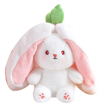 Kawaii Fruit Bunny Plush Toy Cute Carrot Strawberry Turn Into Rabbit Plush Toy Kids Birthday Christmas Gift peluches pequenos