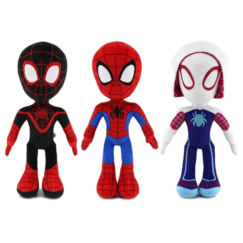 25~30CM Anime Spiderman Plush Toys Into the Spider-Verse Gwen Peter Parker Noir Dolls Soft Stuffed Toy For Kids Gift