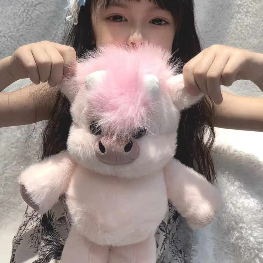 Adorable Highland Cattle Plush Toy 45cm - Huggable Running Cow Stuffed Animal Made with Premium Soft Fabric, Soothing Companion