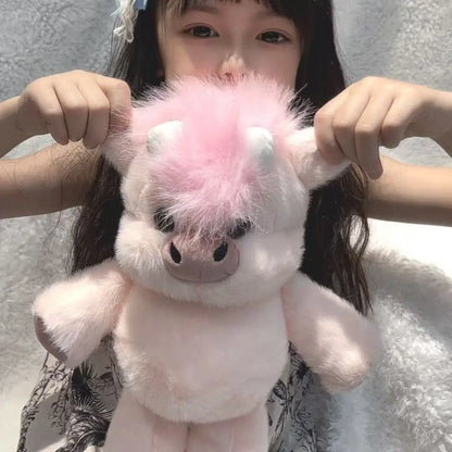 Adorable Highland Cattle Plush Toy 45cm - Huggable Running Cow Stuffed Animal Made with Premium Soft Fabric, Soothing Companion