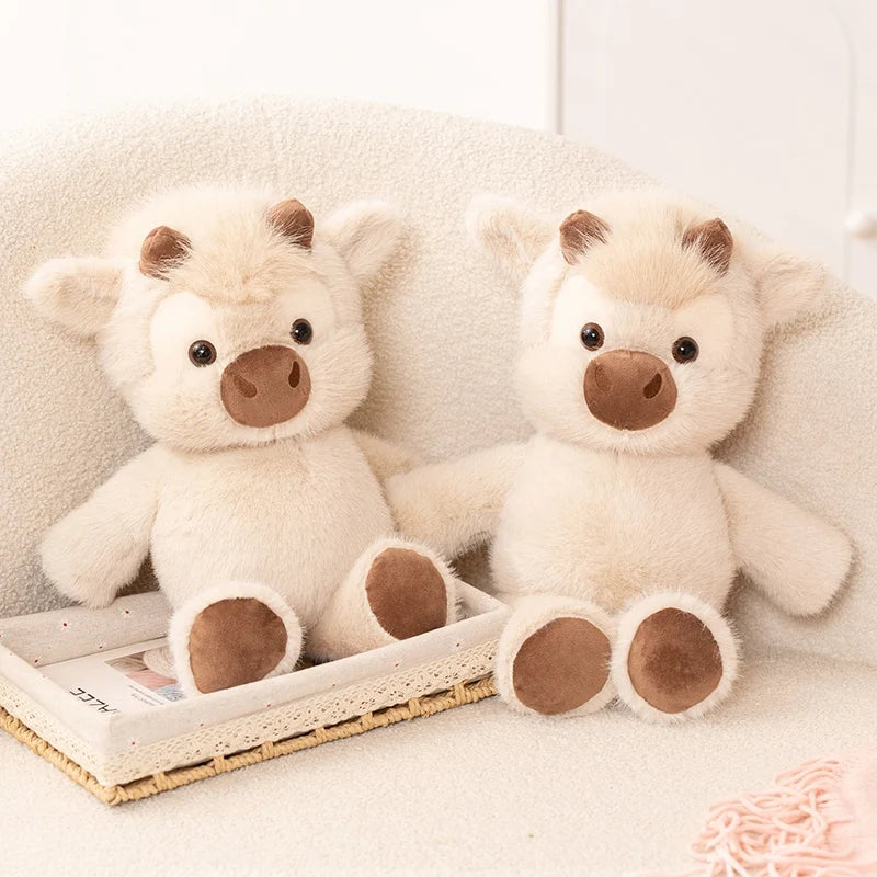 Adorable Highland Cattle Plush Toy 45cm - Huggable Running Cow Stuffed Animal Made with Premium Soft Fabric, Soothing Companion