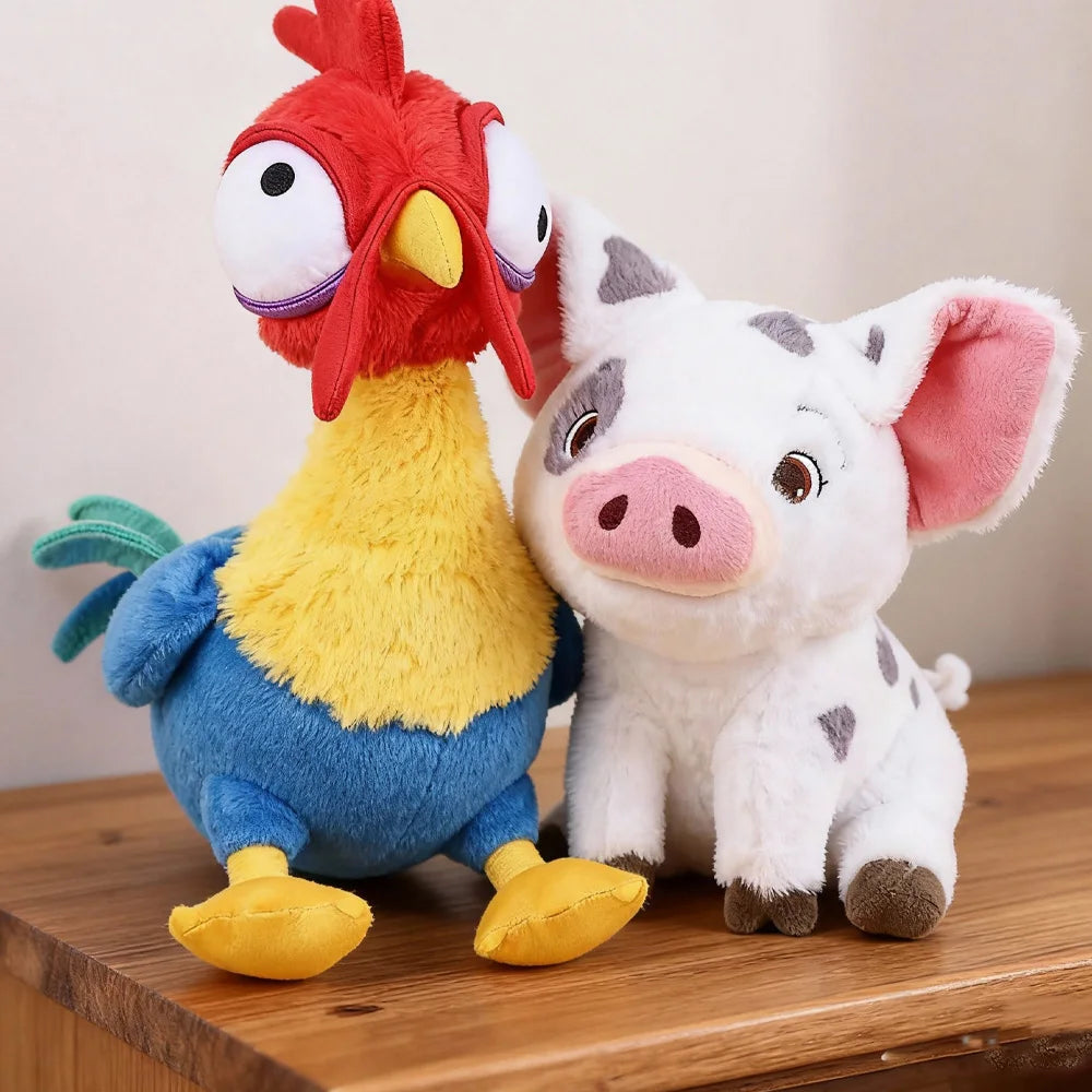 Kawaii Moana Pig Rooster Plush Toy Anime Pig Princess Chicken Stuffed Animals Accompany Sleep Toy Home Decor Birthday Gifts