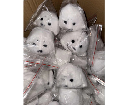 Soft Grey Seal Plush Keychain White Seal Plushies Animal Pendant Fashion Stuffed Doll Keyring Car Key Accessories Car Ornaments