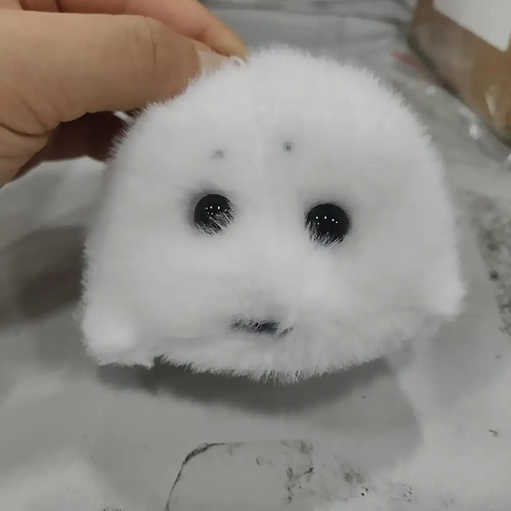 Soft Grey Seal Plush Keychain White Seal Plushies Animal Pendant Fashion Stuffed Doll Keyring Car Key Accessories Car Ornaments