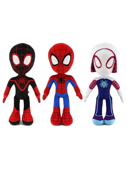 25~30CM Anime Spiderman Plush Toys Into the Spider-Verse Gwen Peter Parker Noir Dolls Soft Stuffed Toy For Kids Gift
