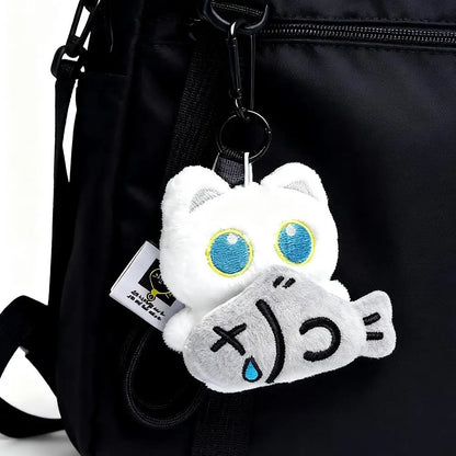 Cute Cartoon Plush Black Cat Keychain Bag Pendant Decoration Kawaii Stuffed Doll Toy Car Keyring Accessories Couples Gift
